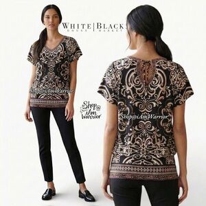 WHBM flutter sleeve band waist printed tunic top *shop@iamwarrior